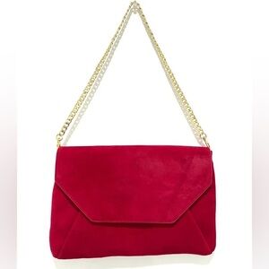 Red AnnTaylor Gold Chain Hand Bag
